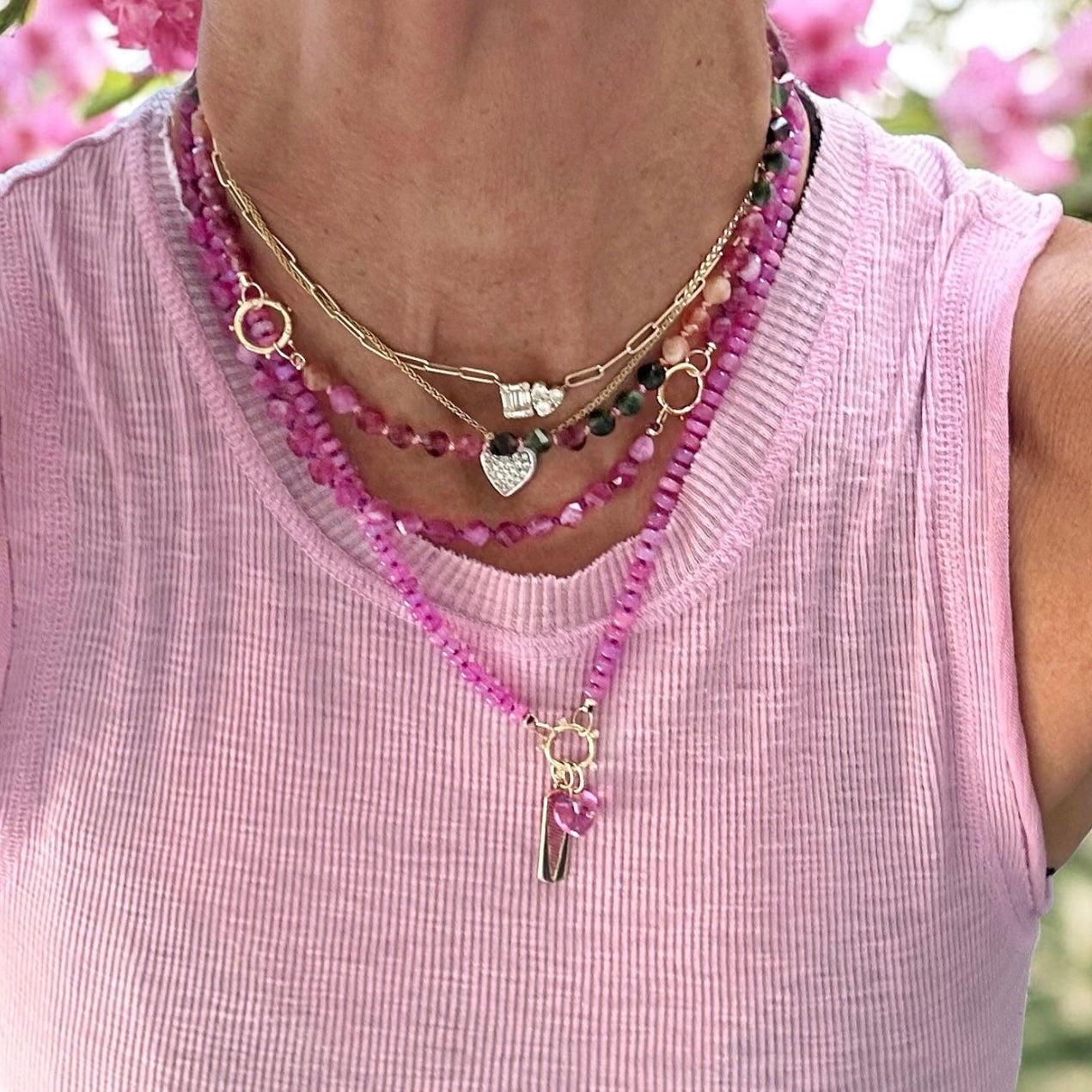 Pink Ethiopian Gemstone Necklace
