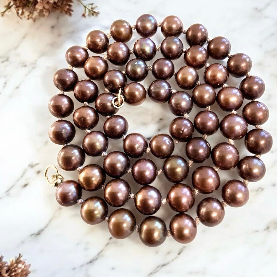 Fresh Water Brown  Pearls Gemstone Necklace