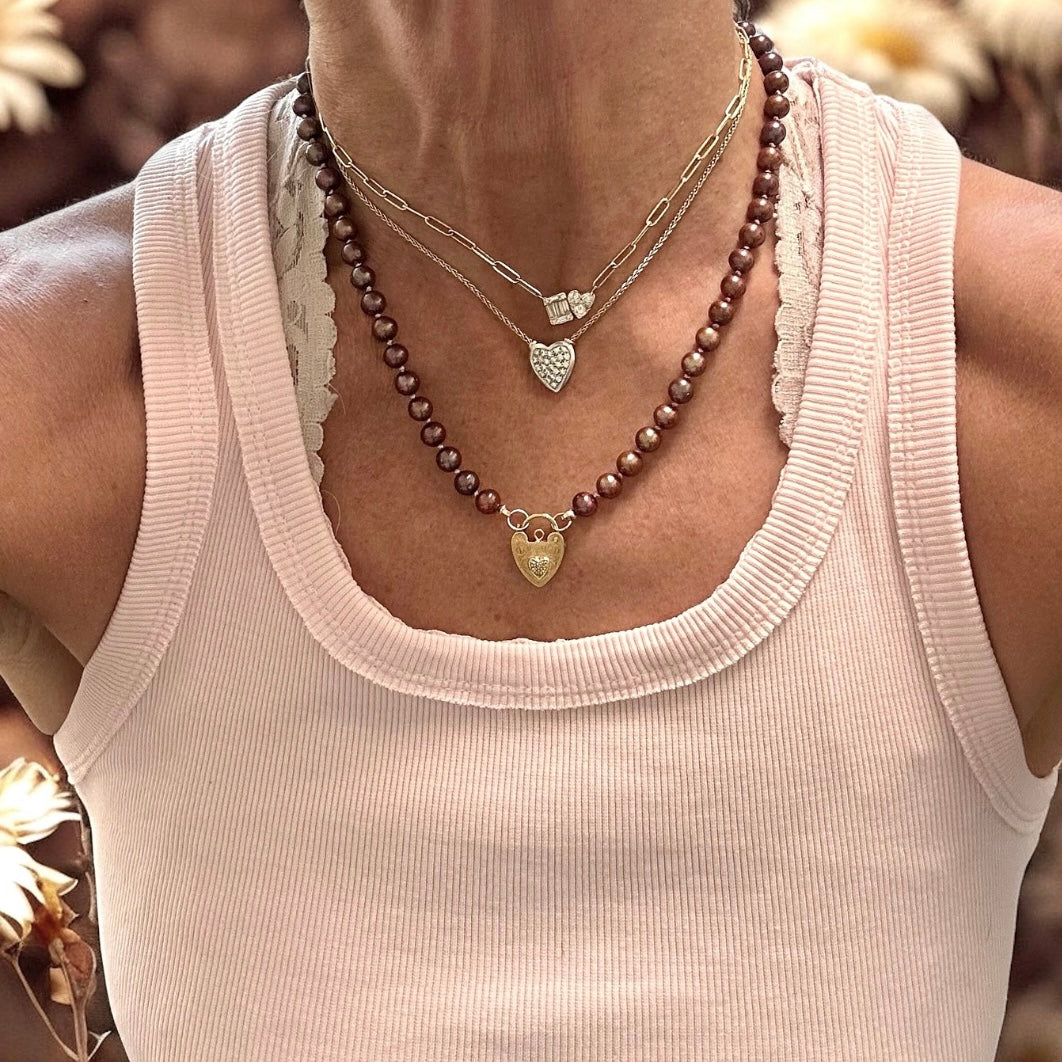 Fresh Water Brown  Pearls Gemstone Necklace