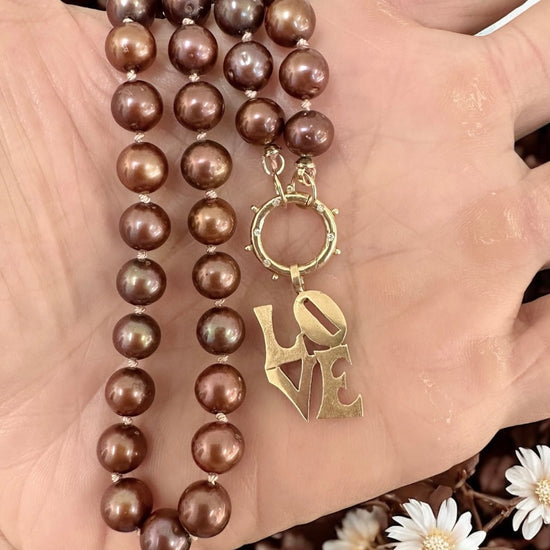 Fresh Water Brown  Pearls Gemstone Necklace