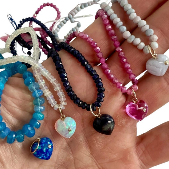 Blue Sapphire Heart Charm