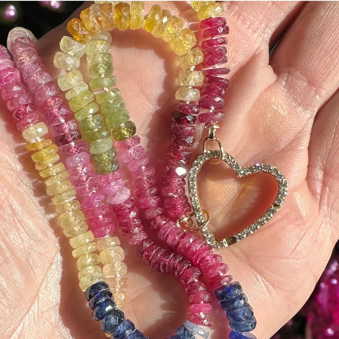 Multi Sapphire Gemstone Necklace