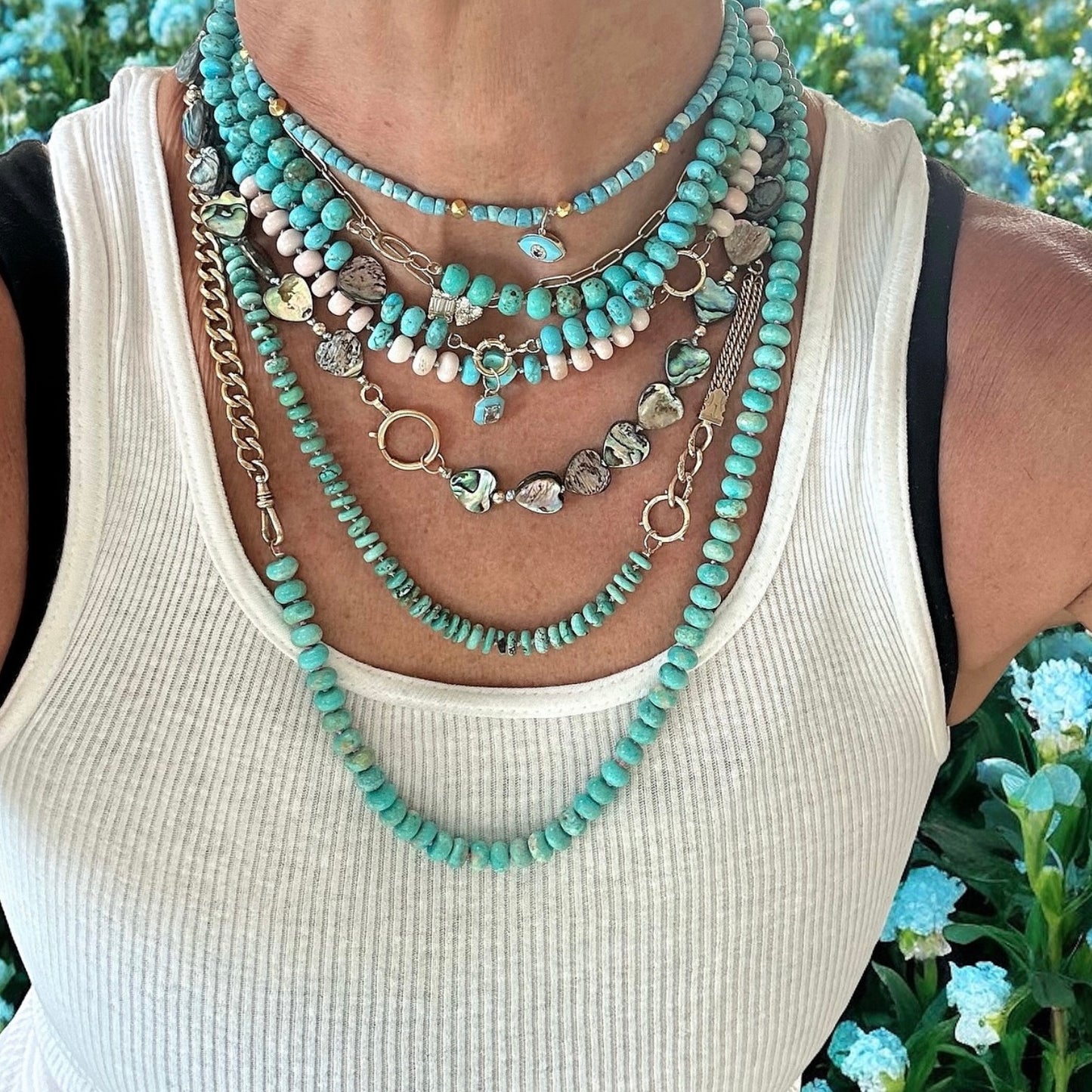 Turquoise Hexagon Charm