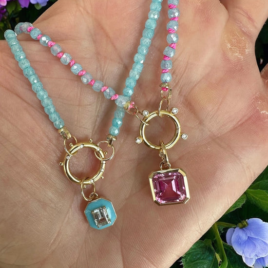 Turquoise Hexagon Charm