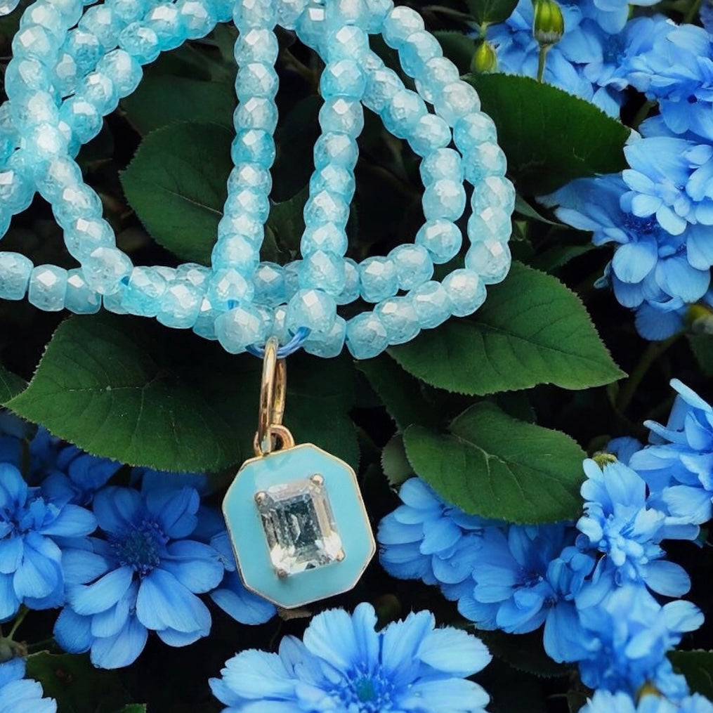 Turquoise Hexagon Charm