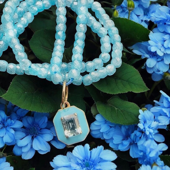 Turquoise Hexagon Charm