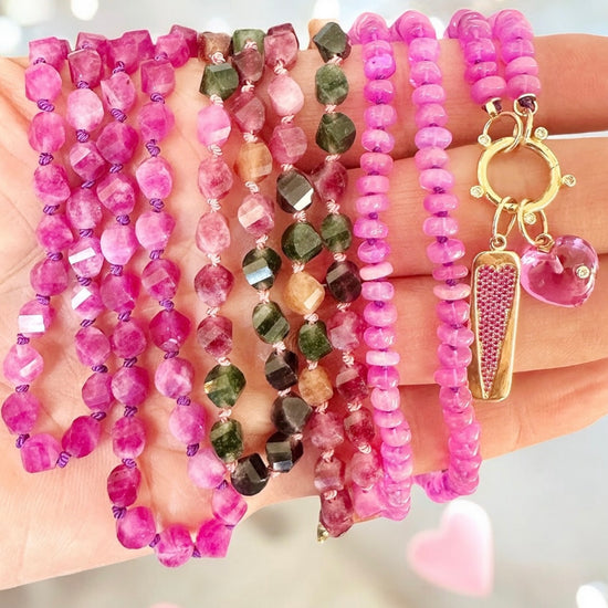 Pink Tourmaline Gemstone Necklace