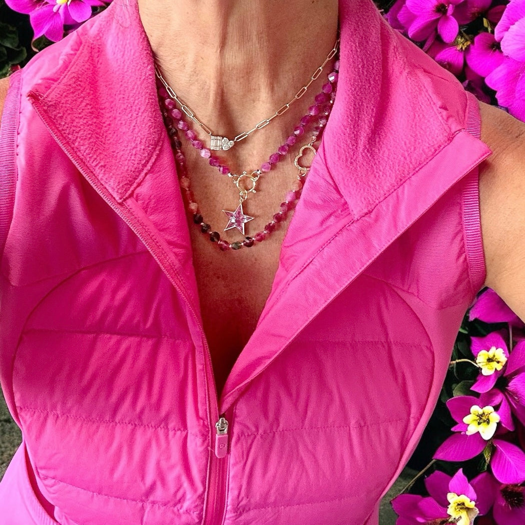 Pink Tourmaline Gemstone Necklace