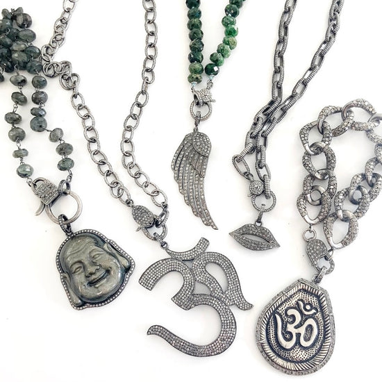 Labradorite Buddha Charm