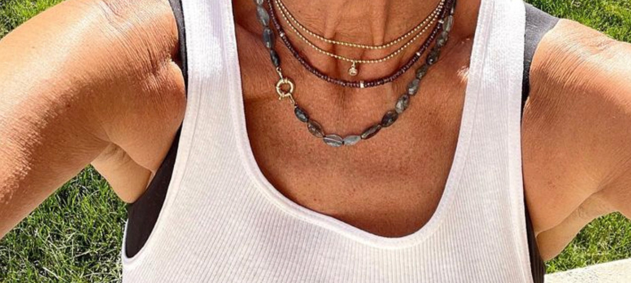 Copper Aquamarine Gemstone Necklace