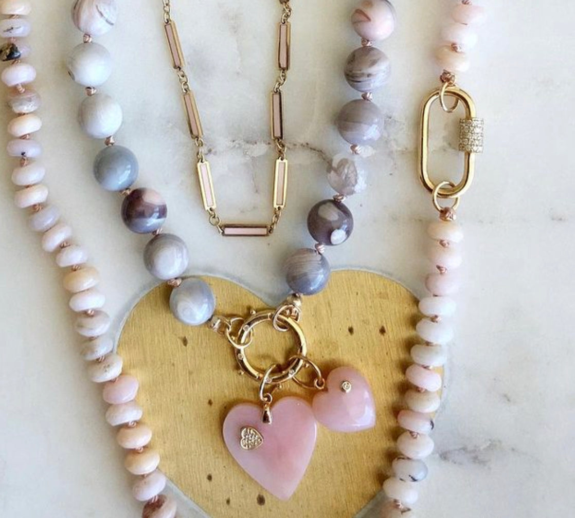 Load image into Gallery viewer, Pink Botswana Agate Gemstone Necklace
