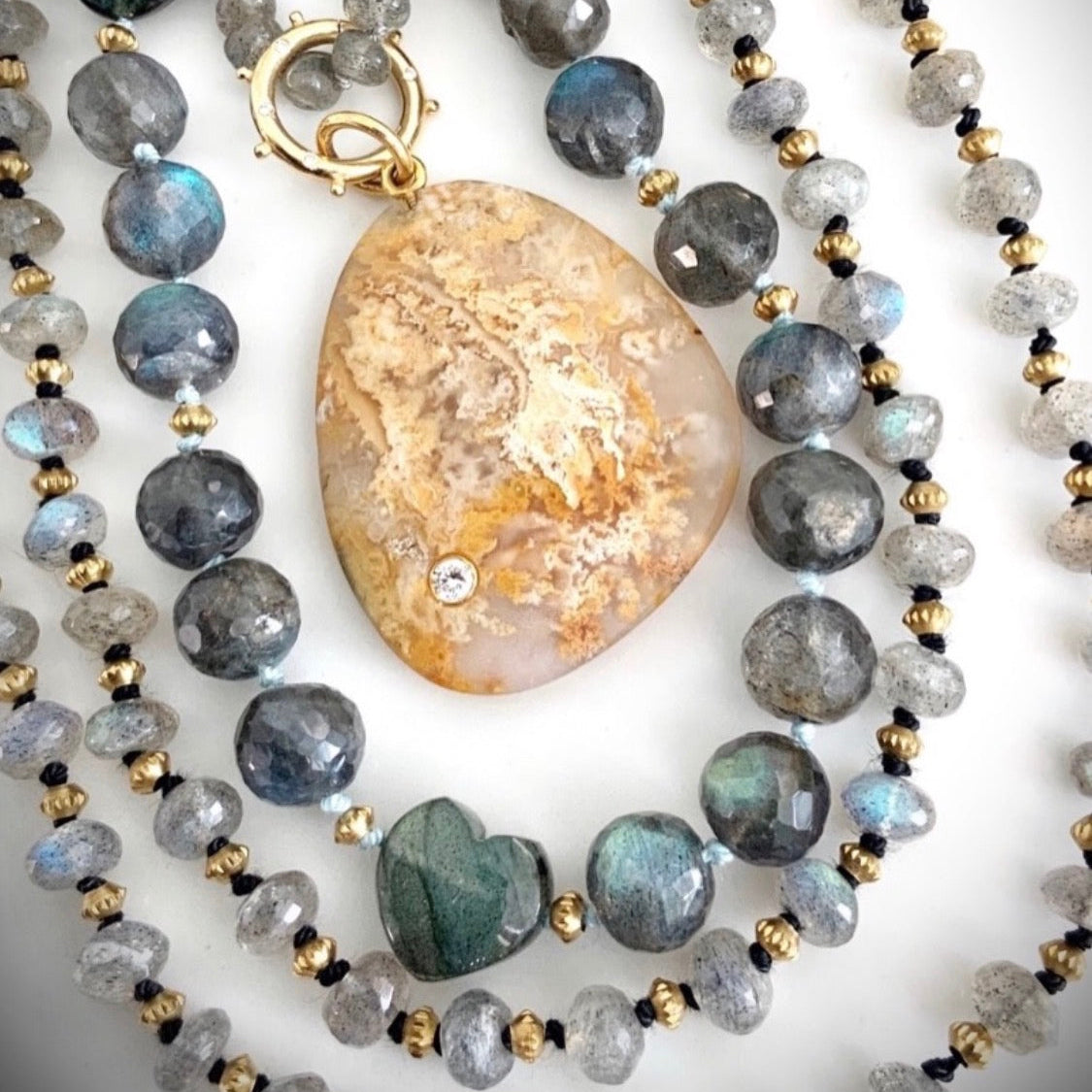 Plumeria Agate Pendant