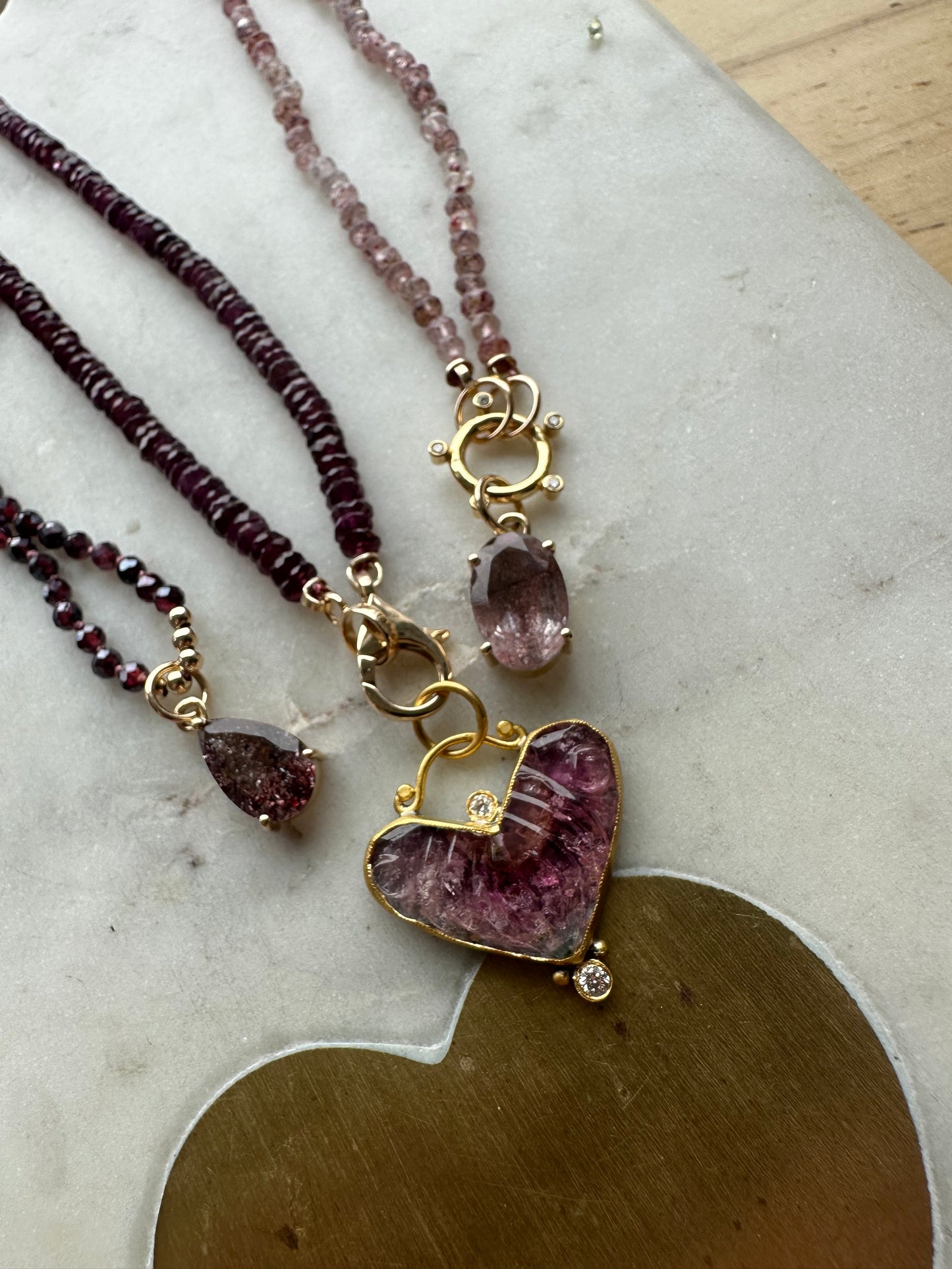 Garnet Heishi Gemstone Necklace