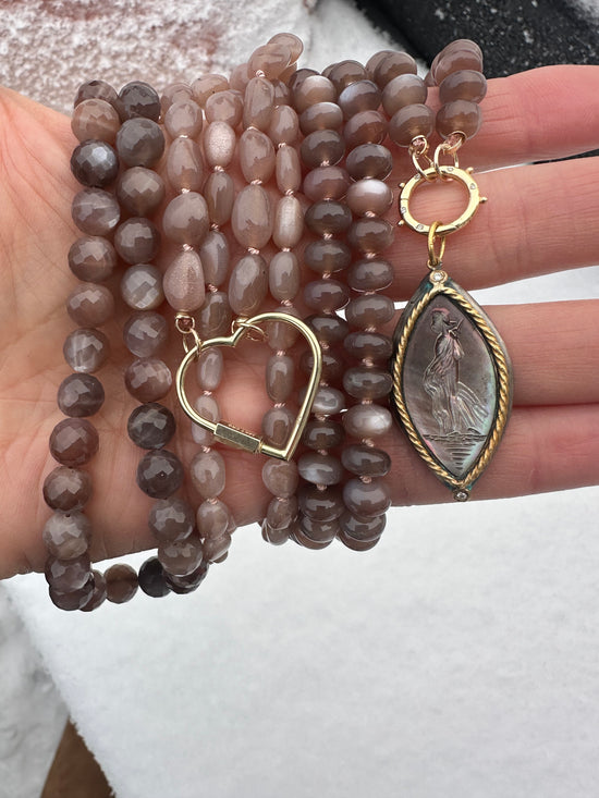 Chocolate Moonstone Gemstone Necklace