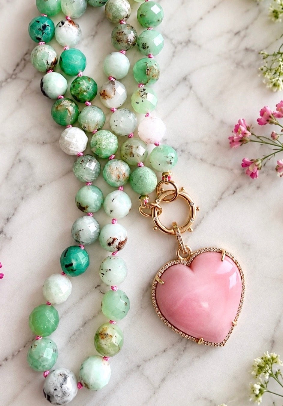 Chrysoprase Gemstone Necklace