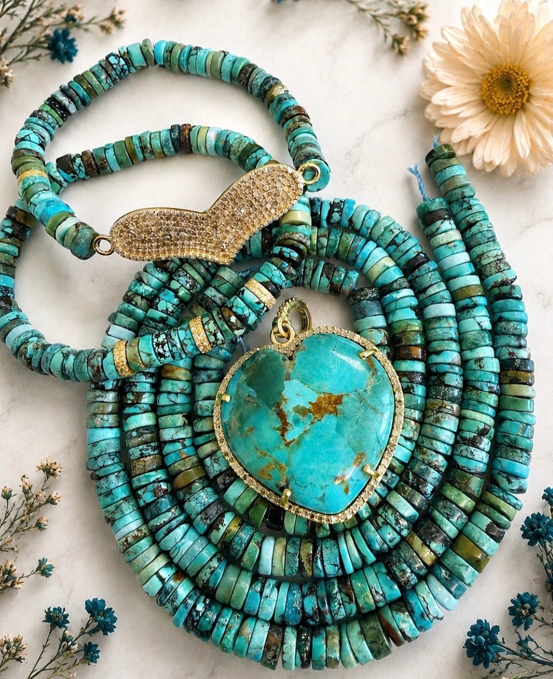 Turquoise Heart Charm