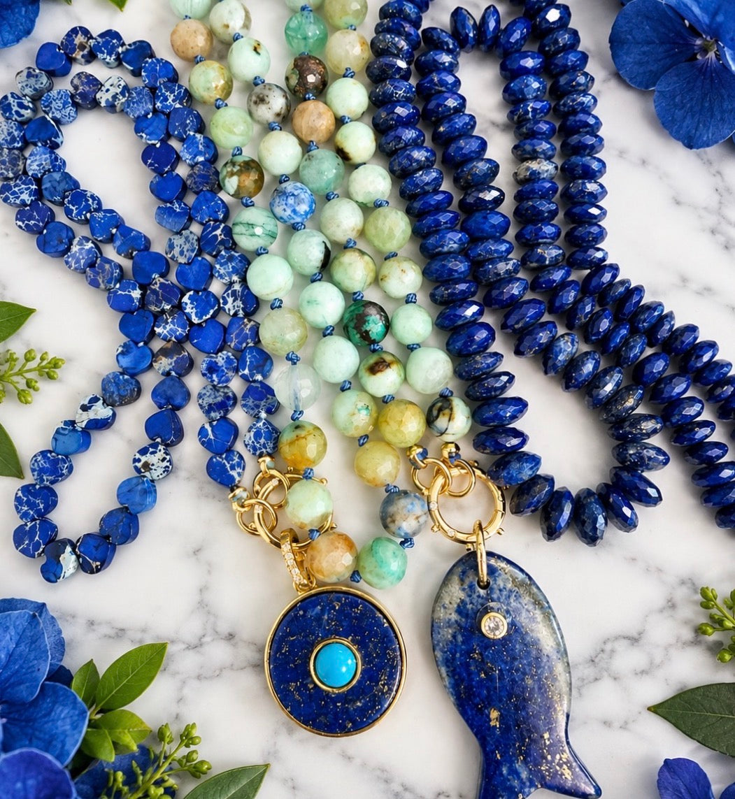 Lapis Heart Gemstone Necklace
