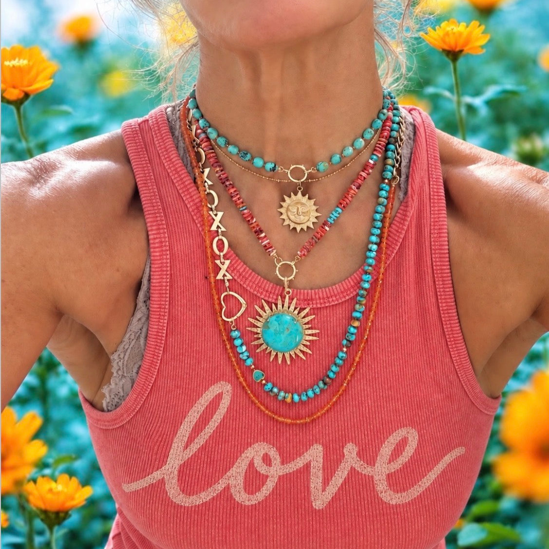 Turquoise Sun Charm