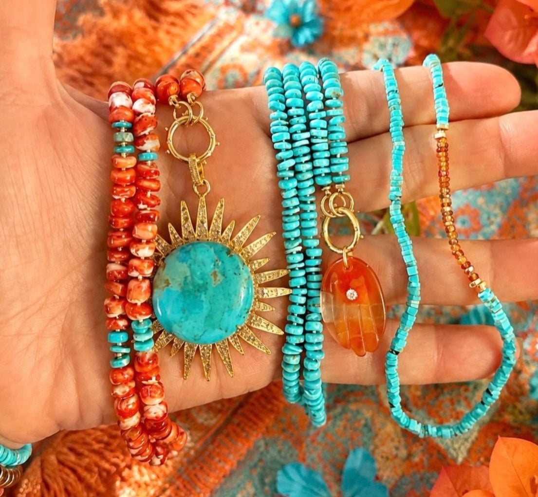 Turquoise Sun Charm