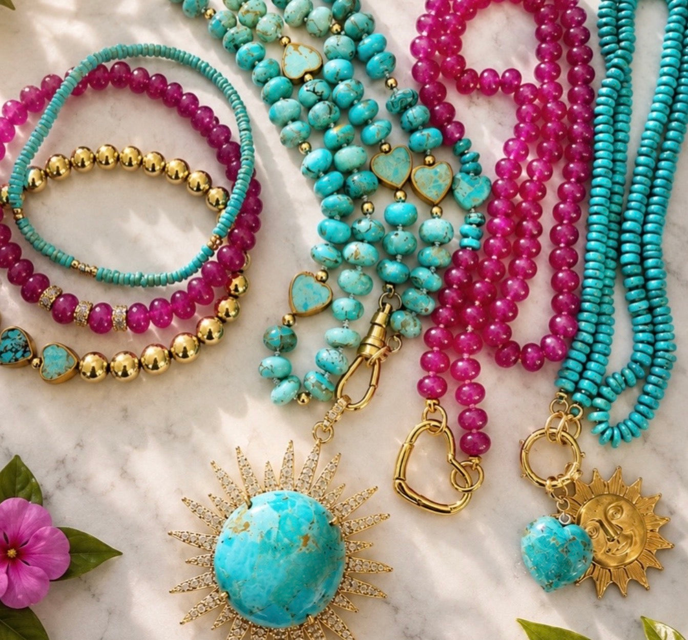 Turquoise Sun Charm