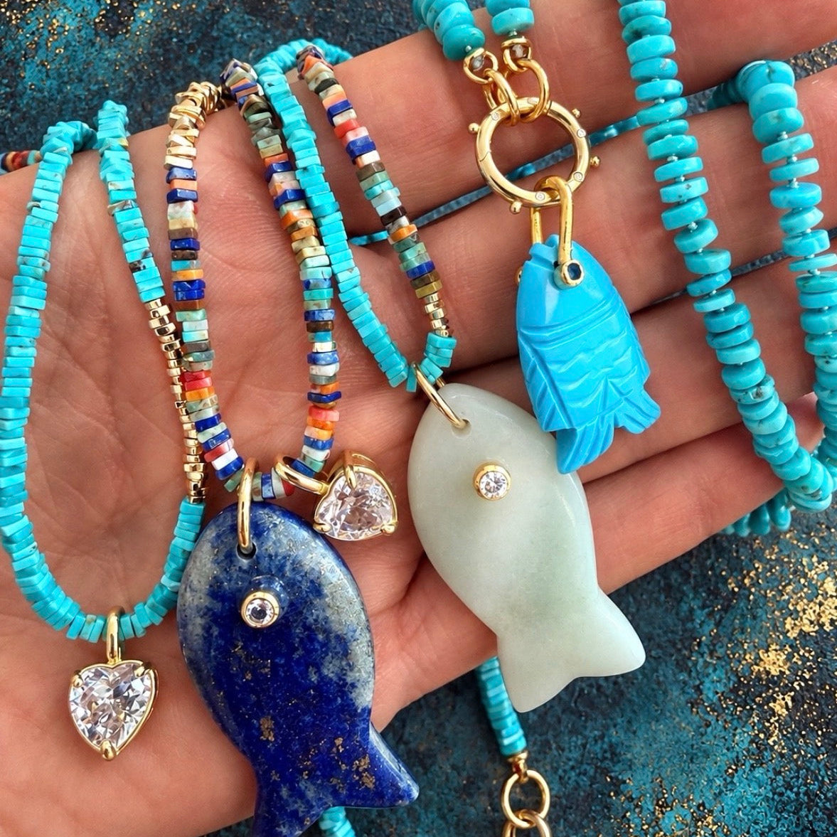 Lapis Fishy Pendant