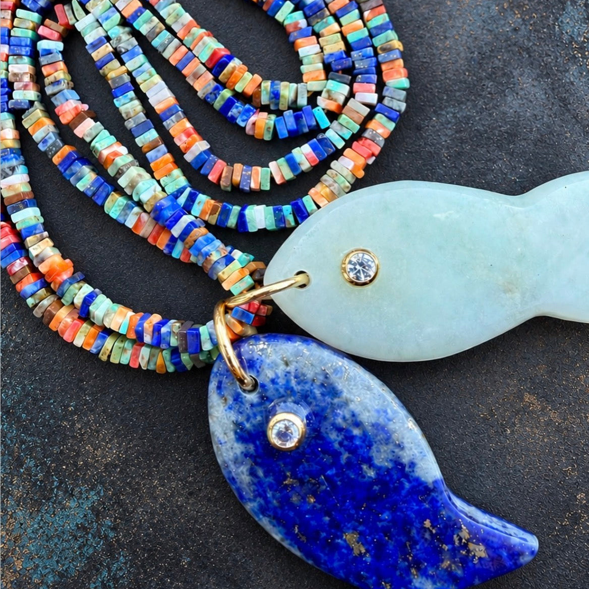 Lapis Fishy Pendant