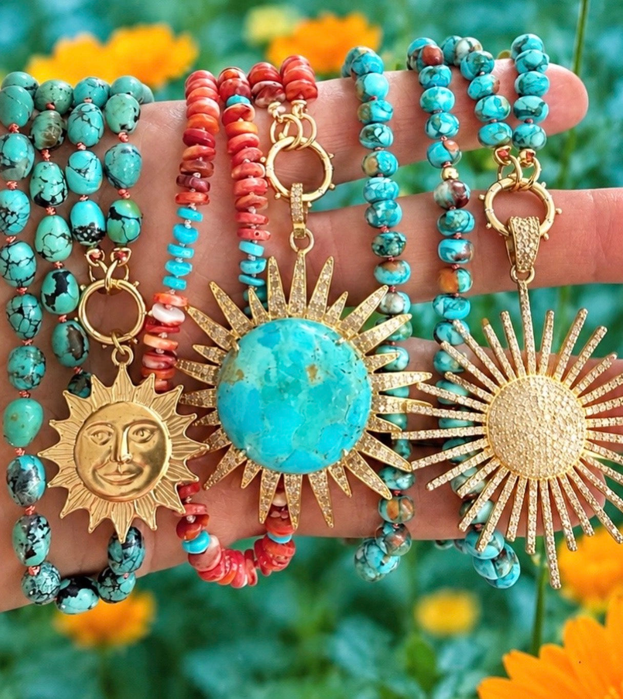 Turquoise Barrel Necklace