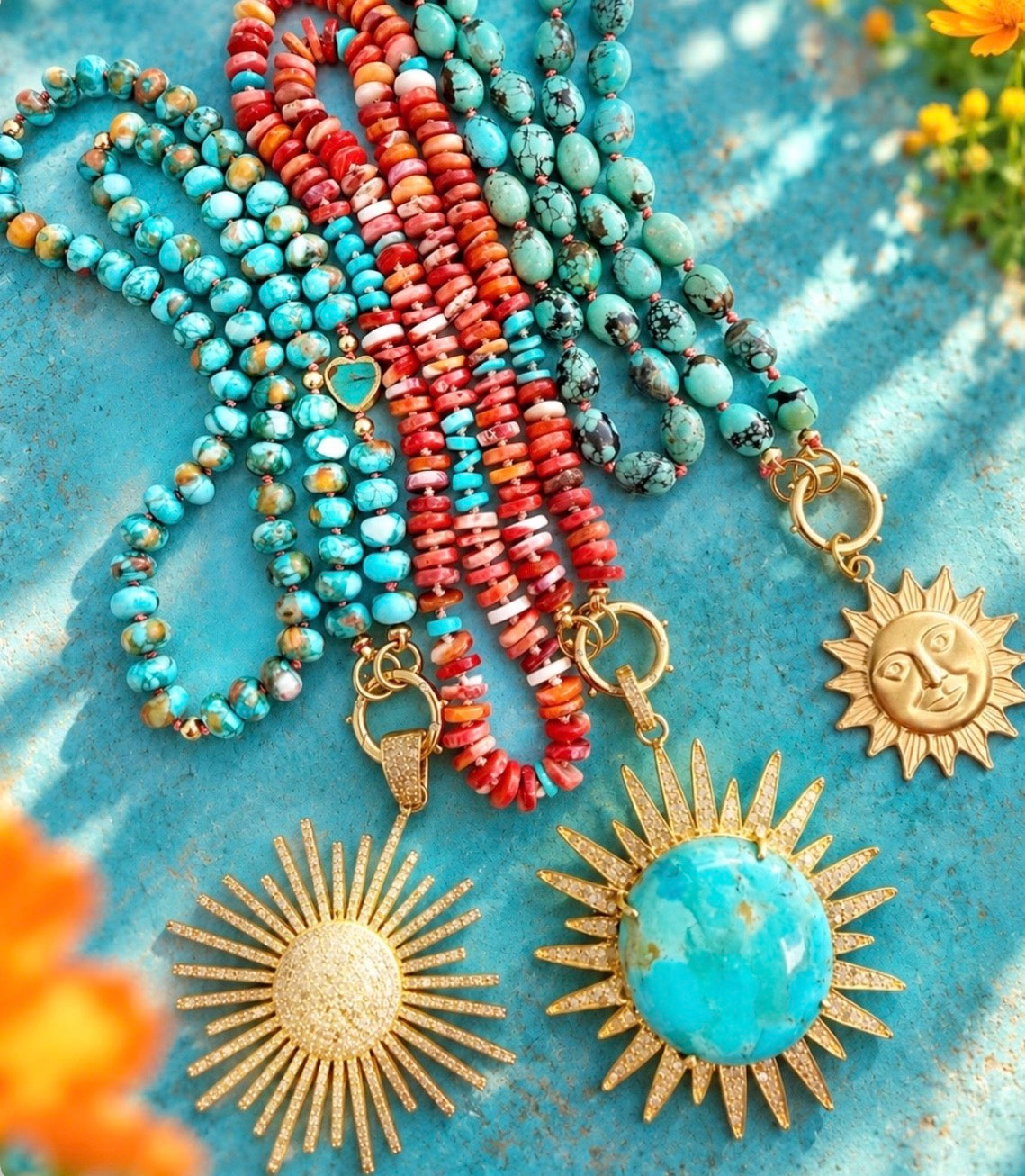 Turquoise Barrel Necklace