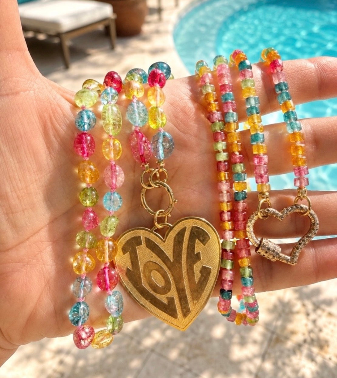Vintage Raw Brass LOVE Heart Pendant