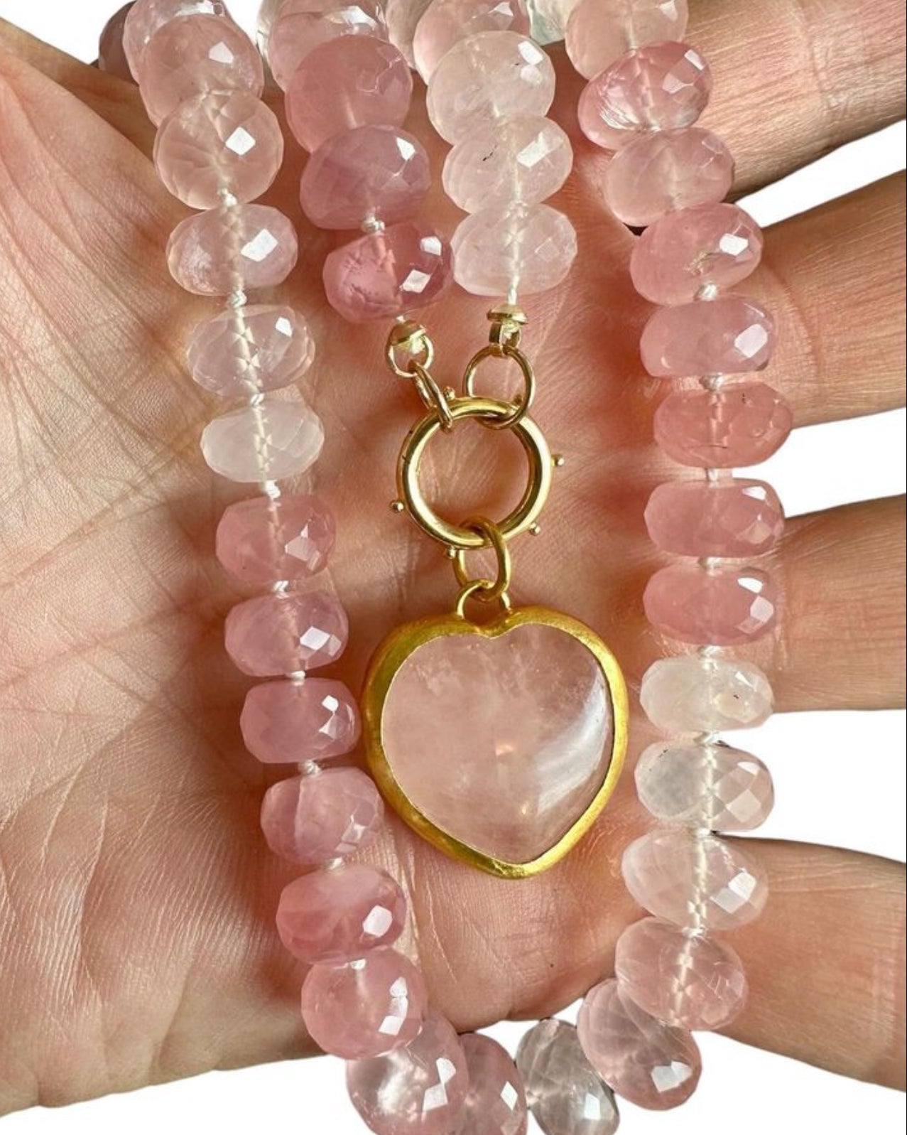 Rose Quartz Heart Charm