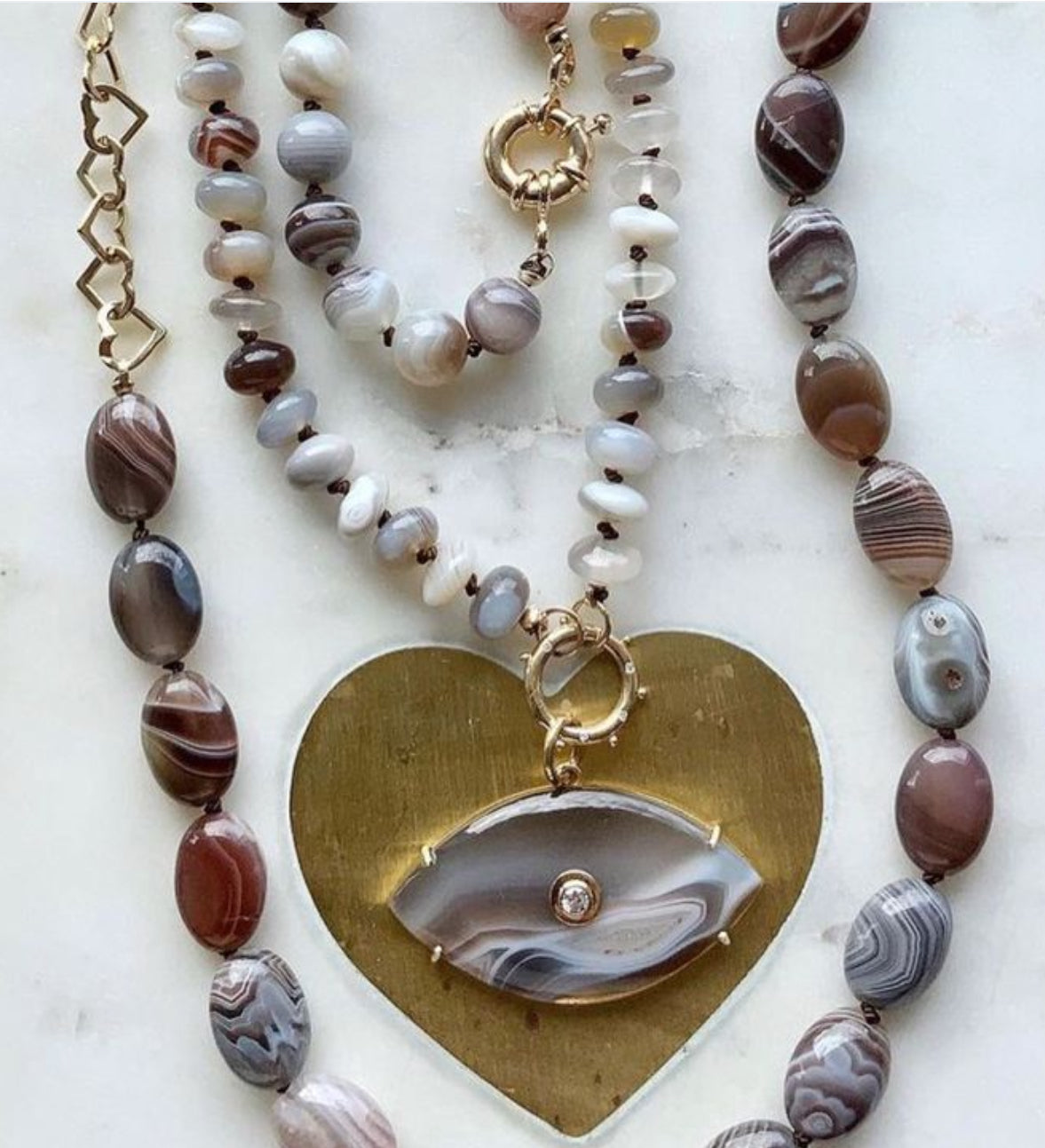 Botswana Agate Gemstone Necklace