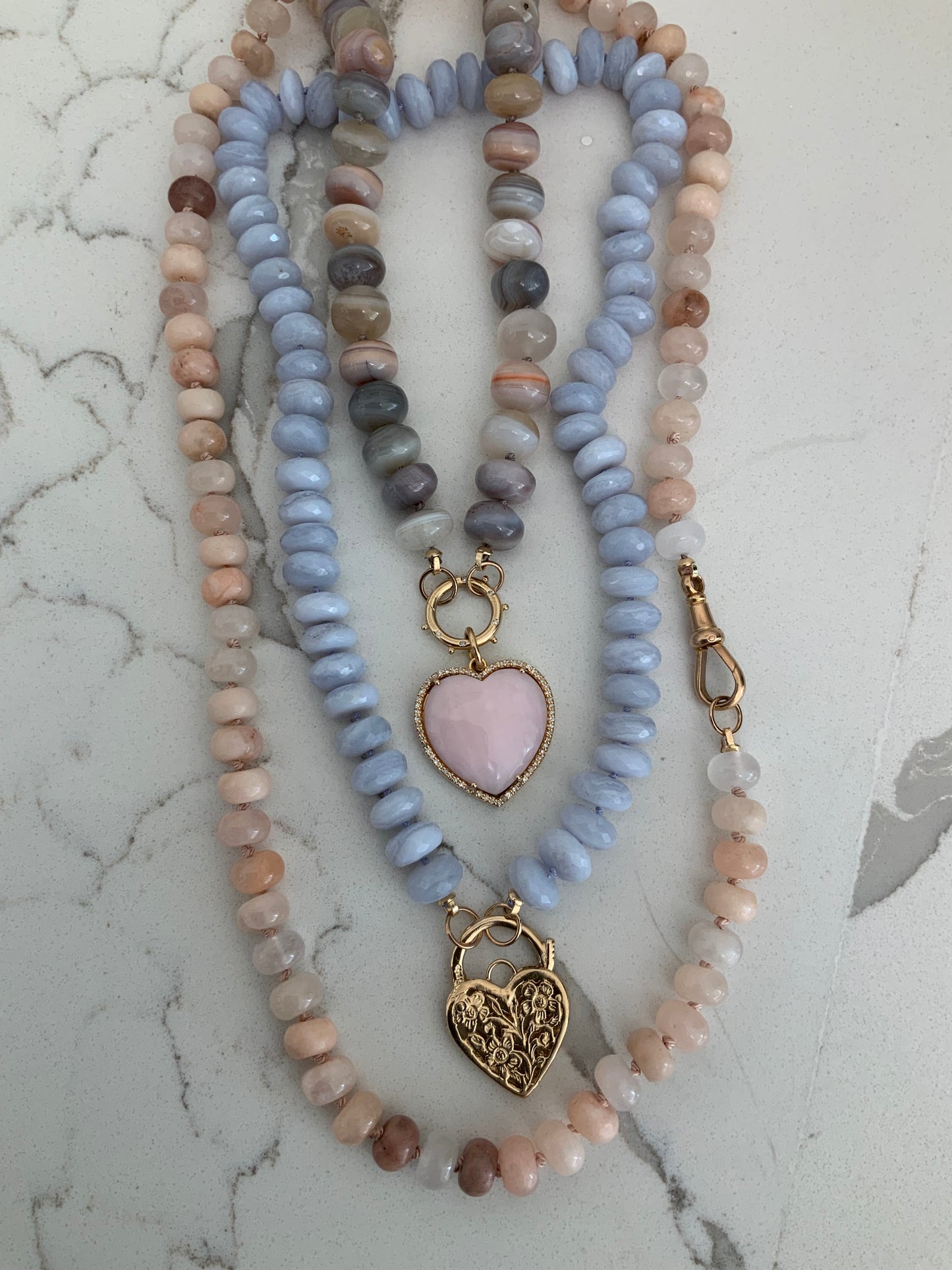 Blue Lace Agate Gemstone Necklace