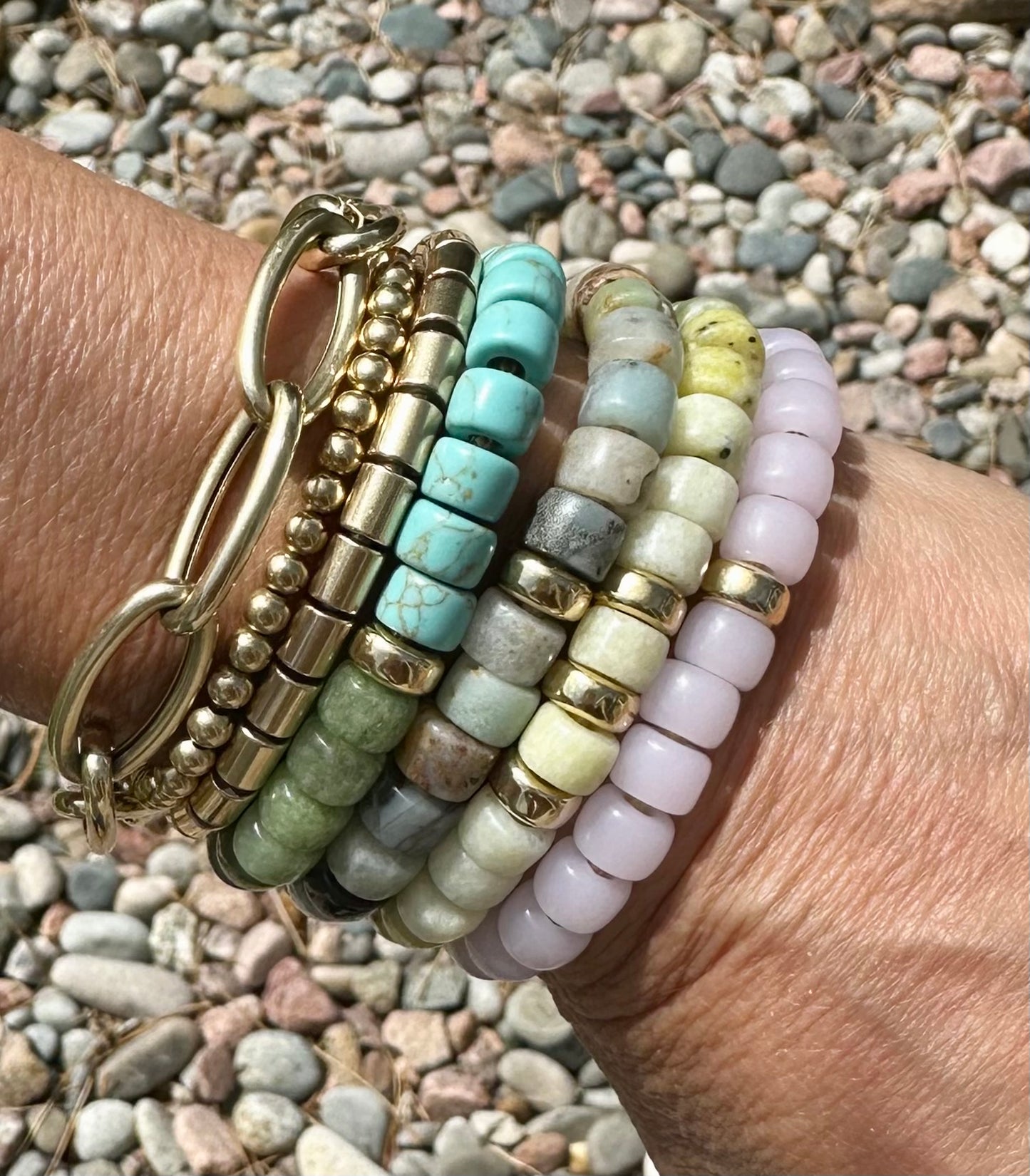 Load image into Gallery viewer, Shades of Green Gemstone Forte Bracelet
