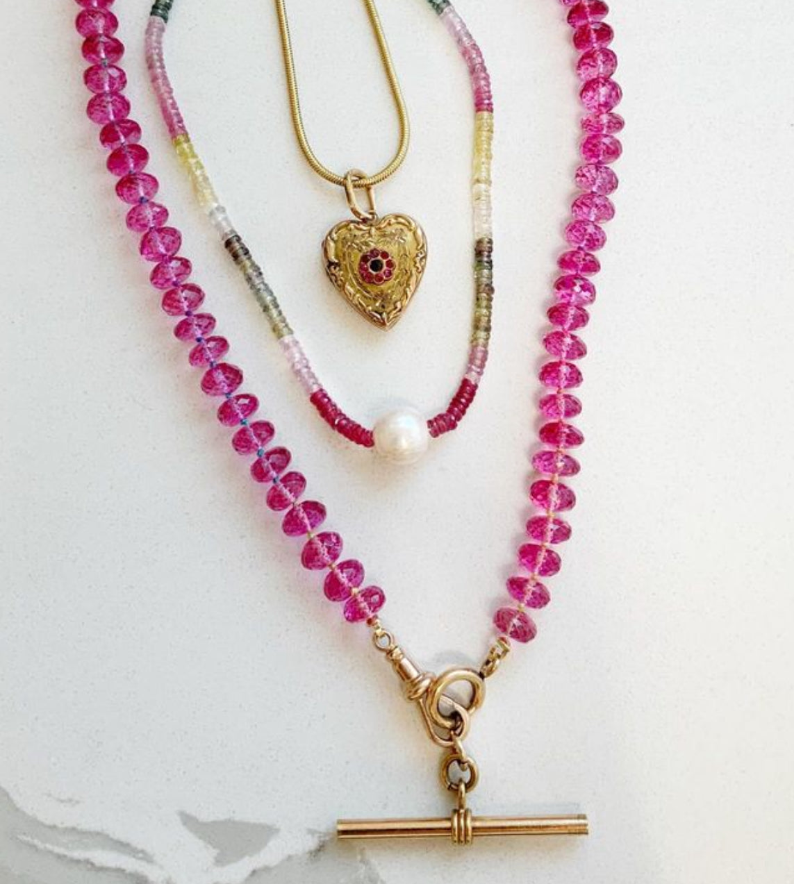 Pink Topaz Gemstone Necklace