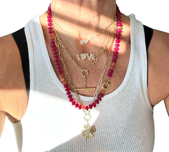 Pink Chalcedony Gemstone Necklace