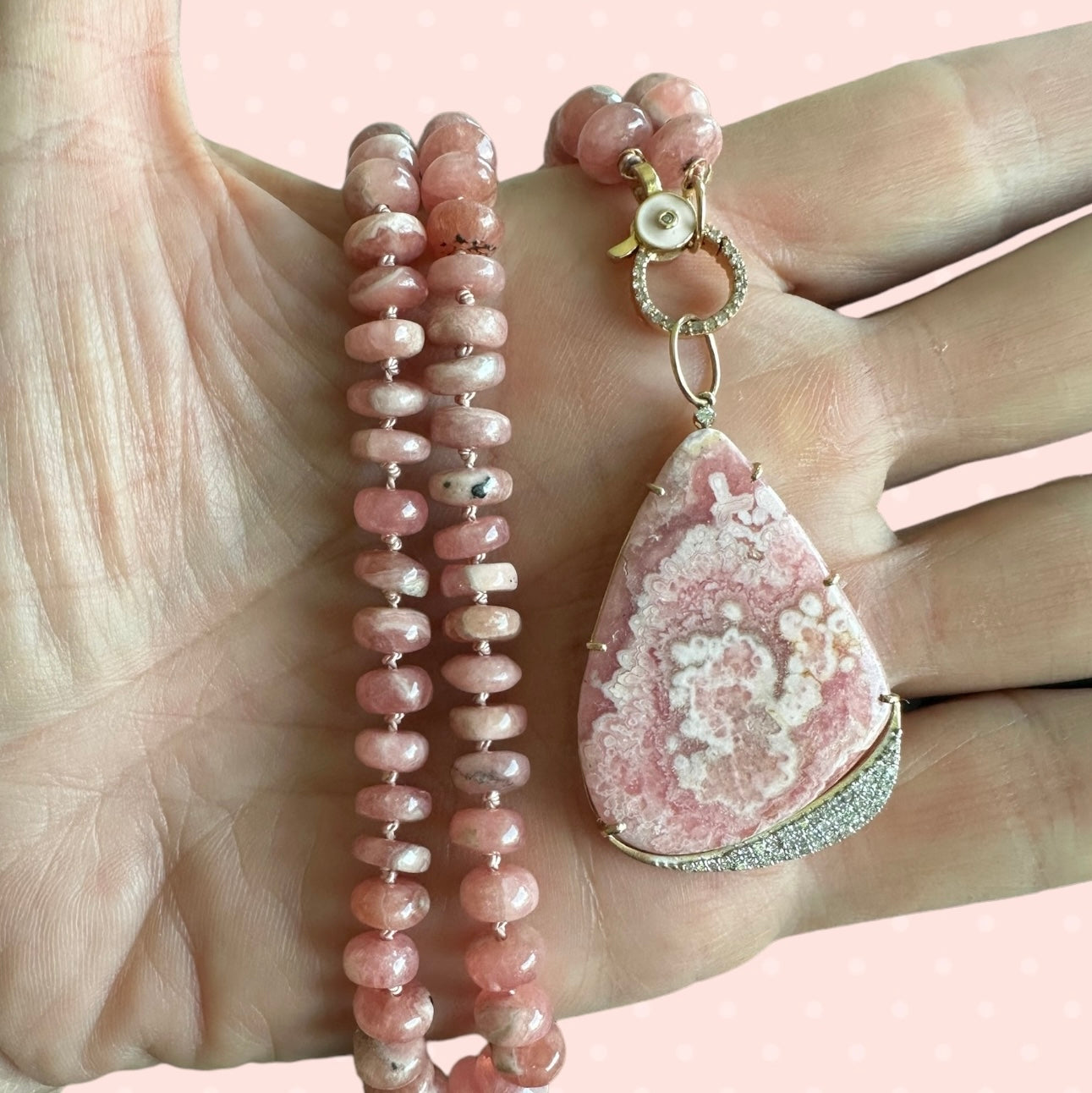 Rhodochrosite Gemstone Necklace