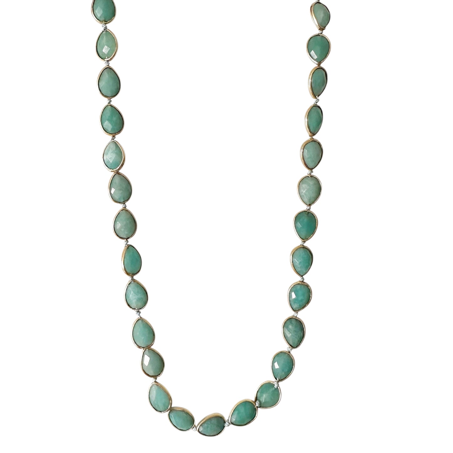 Amazonite Bezel Gemstone Necklace