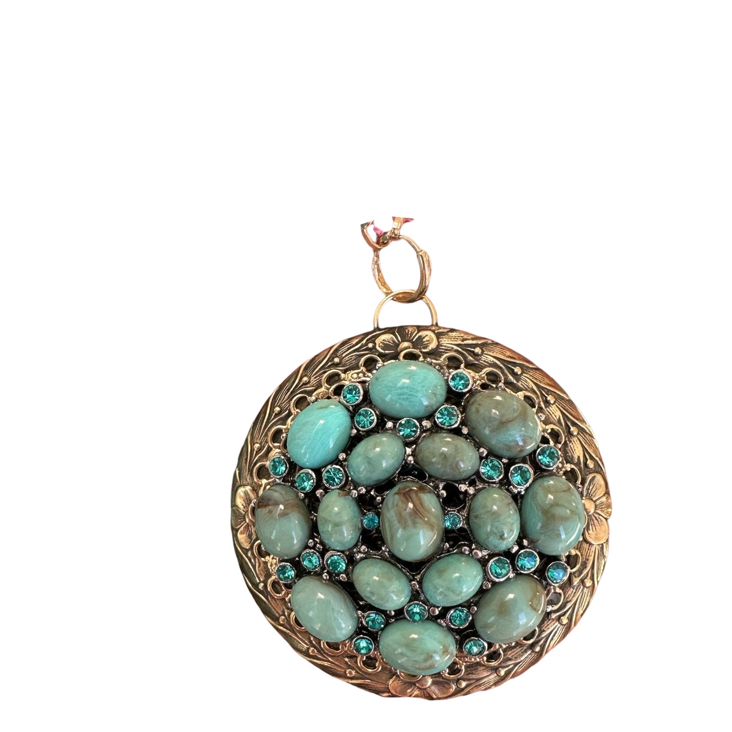 Turquoise Brass Pendant