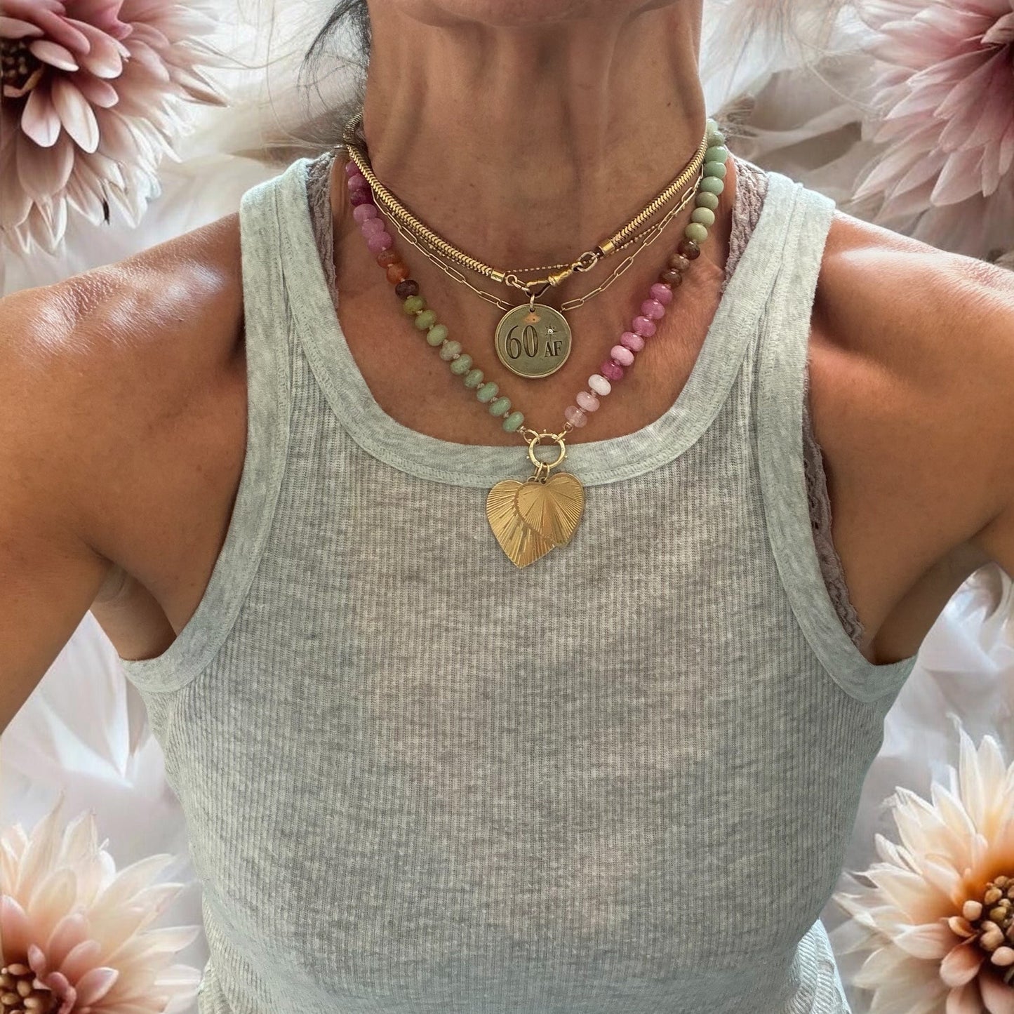 Autumn Pink Sage Gemstone Necklace