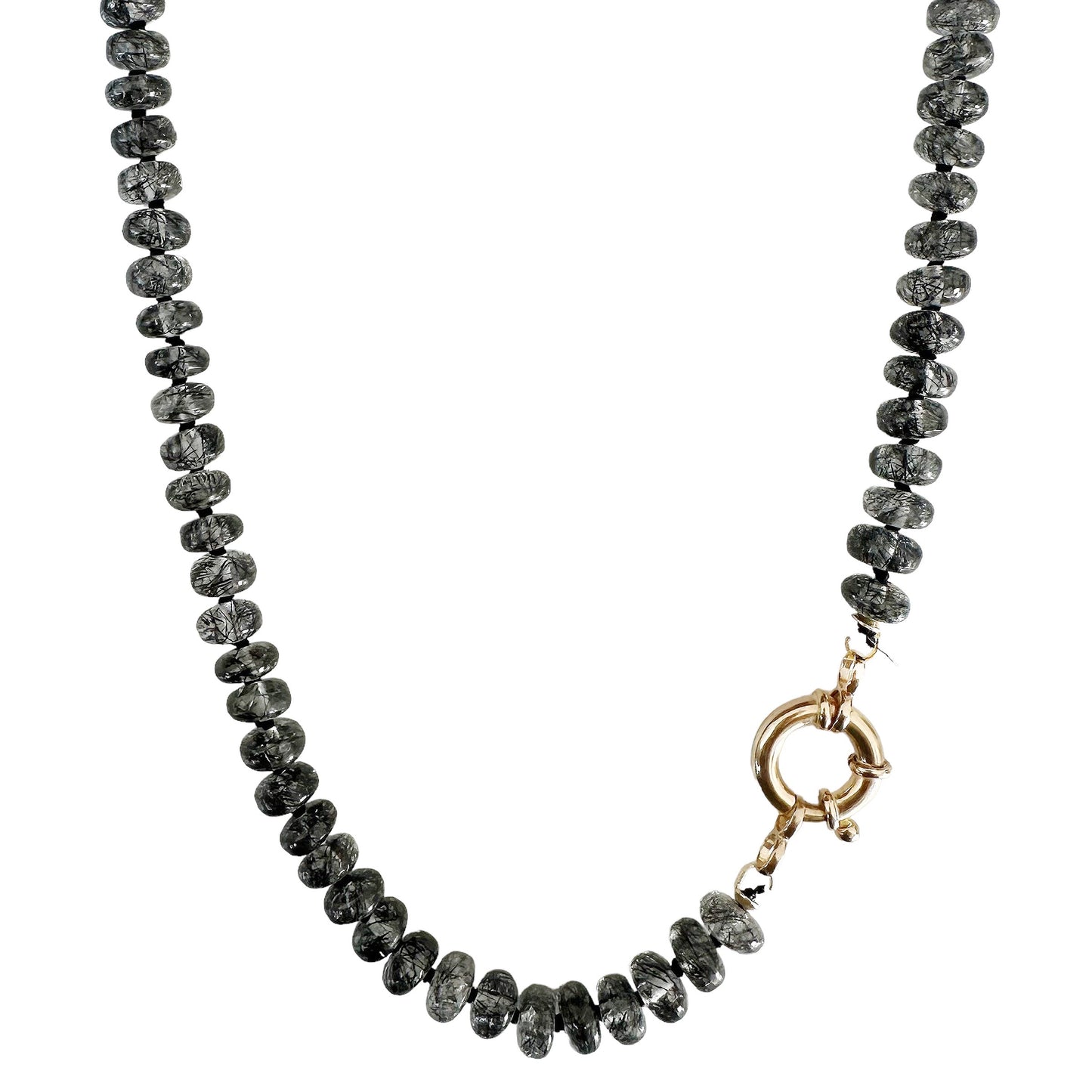 Black Rutilated Quartz Gemstone Necklace