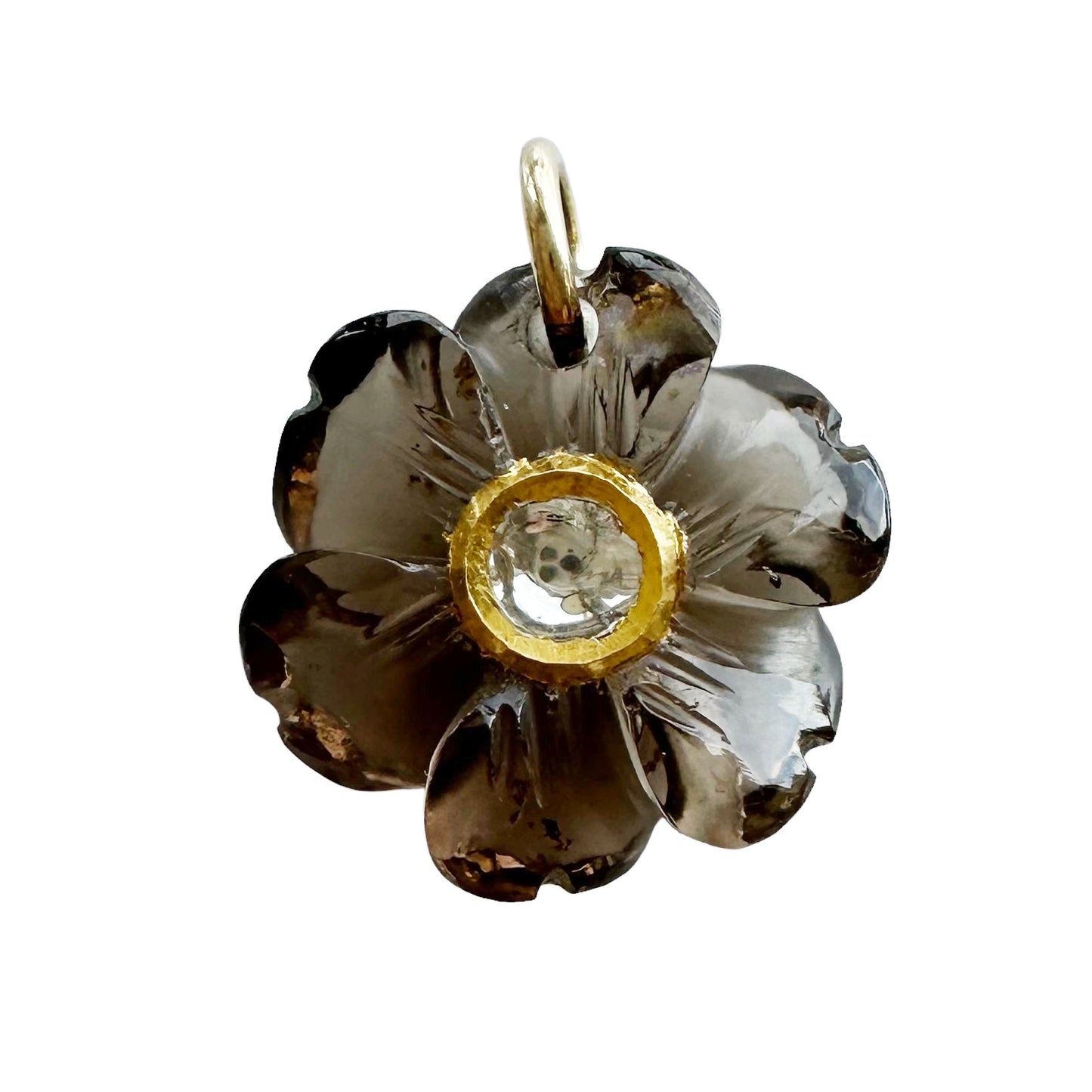 Smoky Topaz Flower Charm