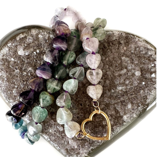 Fluorite Heart Gemstone Necklace