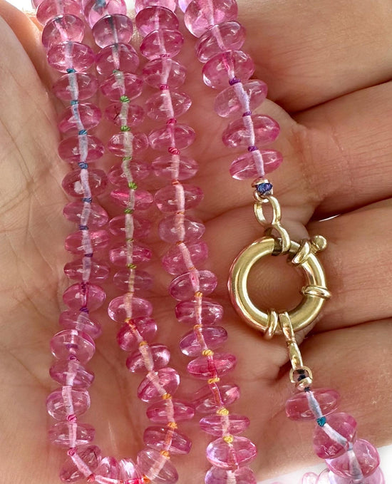 Pink Topaz Gemstone Necklace