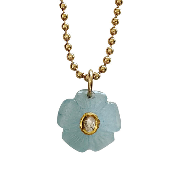 Load image into Gallery viewer, Blue Chalcedony Flower Charm
