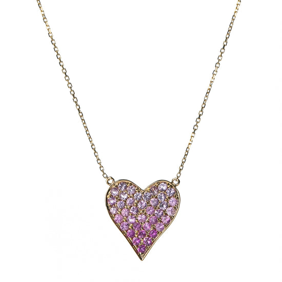 Load image into Gallery viewer, Pink Sapphire Heart Necklace
