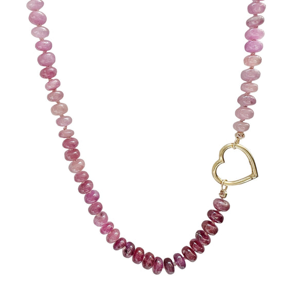 Load image into Gallery viewer, Shaded Pink Sapphire Gemstone Necklace

