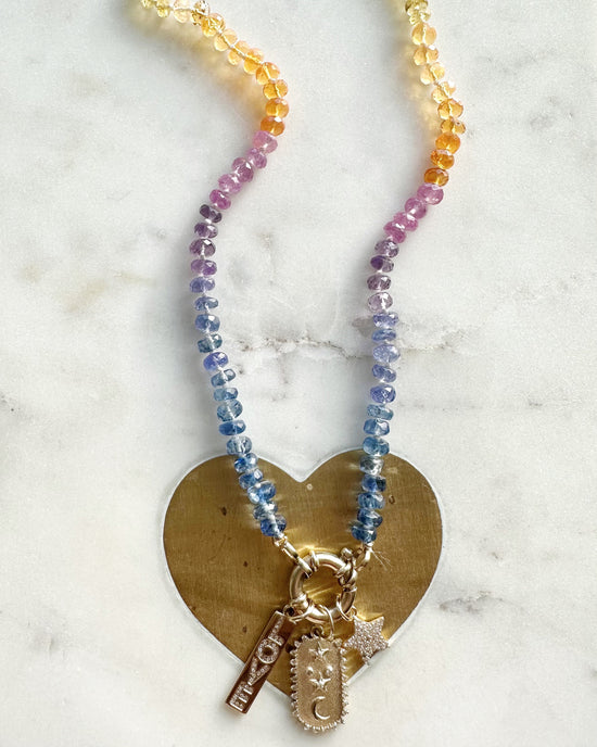 Load image into Gallery viewer, Multi Stone Rainbow Gemstone Necklace
