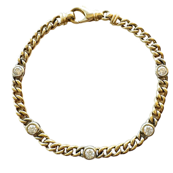 Load image into Gallery viewer, Diamond Curb Station Bracelet
