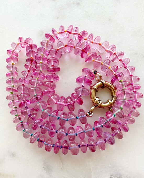Pink Topaz Gemstone Necklace