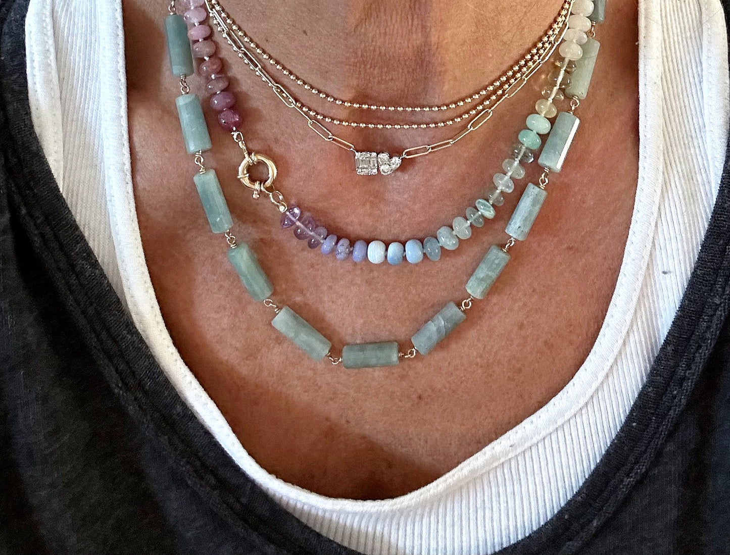 Aquamarine Gemstone  Necklace